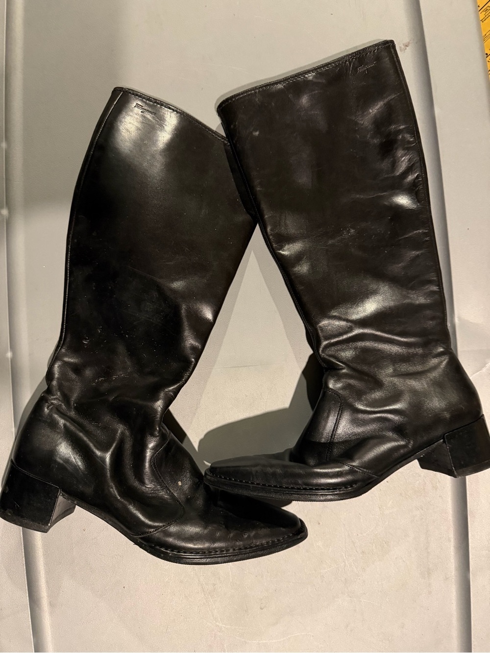 Ferragamo Classic Black Leather Knee-High Women’s Boots